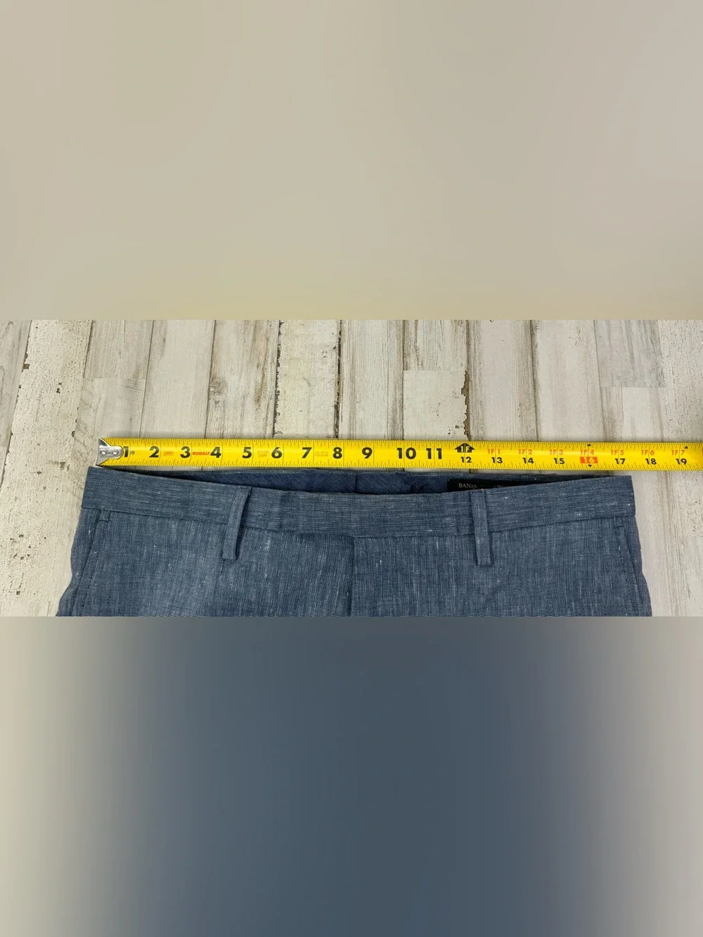 Banana Republic Dress Pants Men's 34x34 Blue Linen Blend Tailored Lightweight